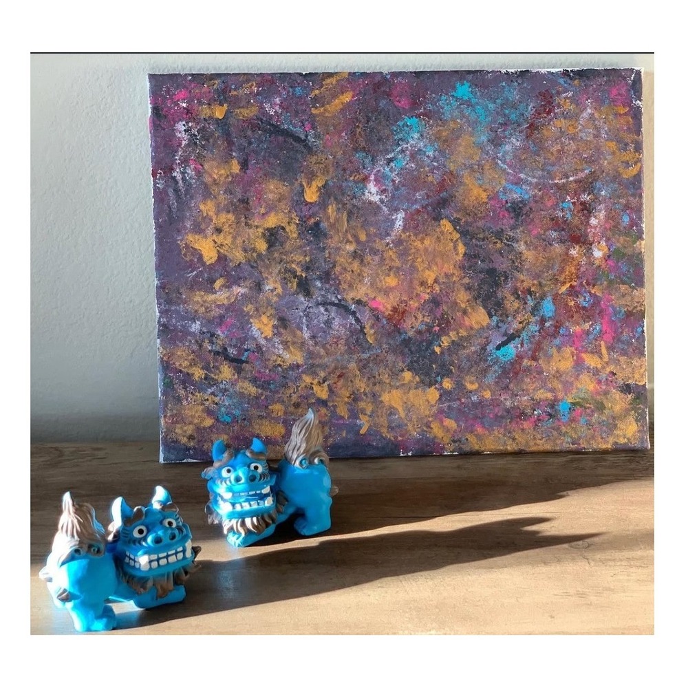 Original Abstract Painting 11x14 Canvas Art "Palace Garden"